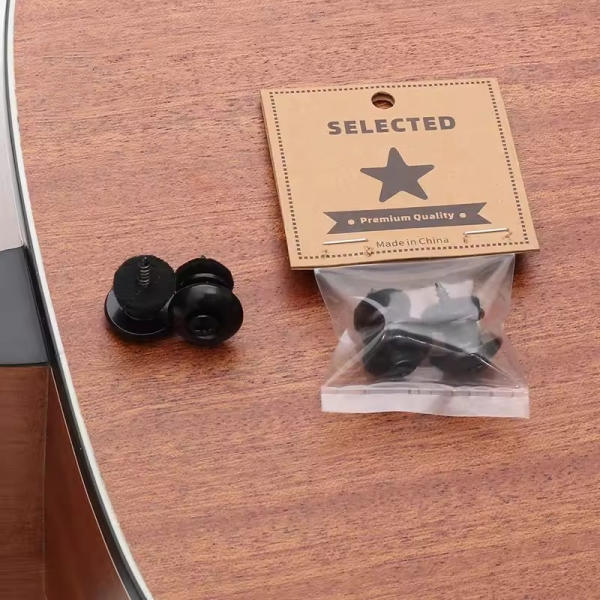 Gurtpin Set für Ukulele & Gitarre, schwarz - 2er Set